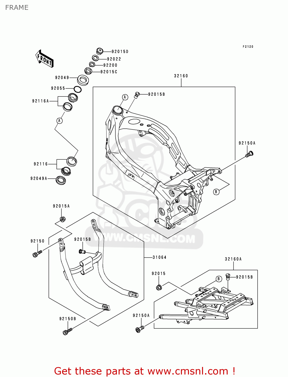 FRAME XZ900B2 NINJA ZX9R 1995 USA CALIFORNIA CANADA