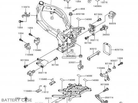 BATTERY CASE - XZ900B2 NINJA ZX9R 1995 USA CALIFORNIA CANADA