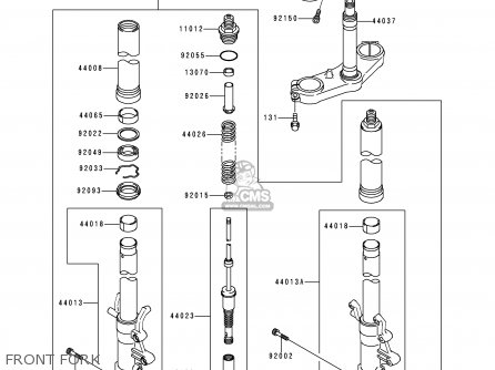 FRONT FORK - XZ900B2 NINJA ZX9R 1995 USA CALIFORNIA CANADA