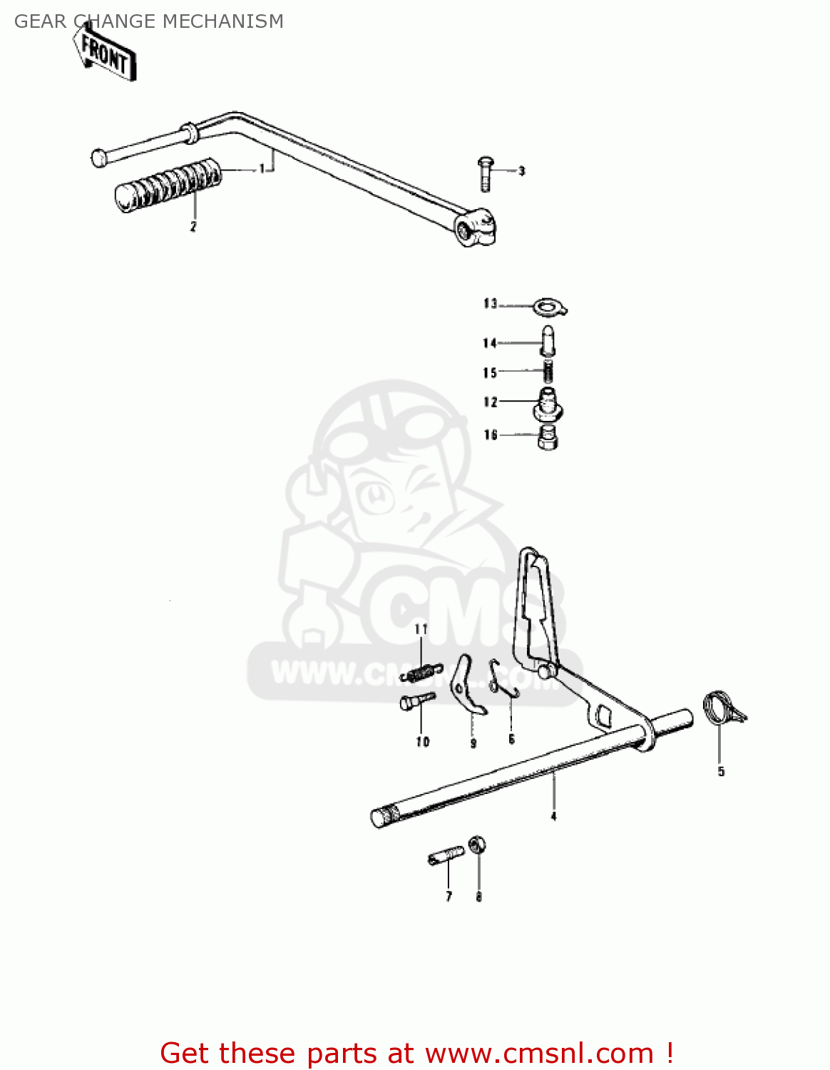 GEAR CHANGE MECHANISM Z1 1973 USA CANADA