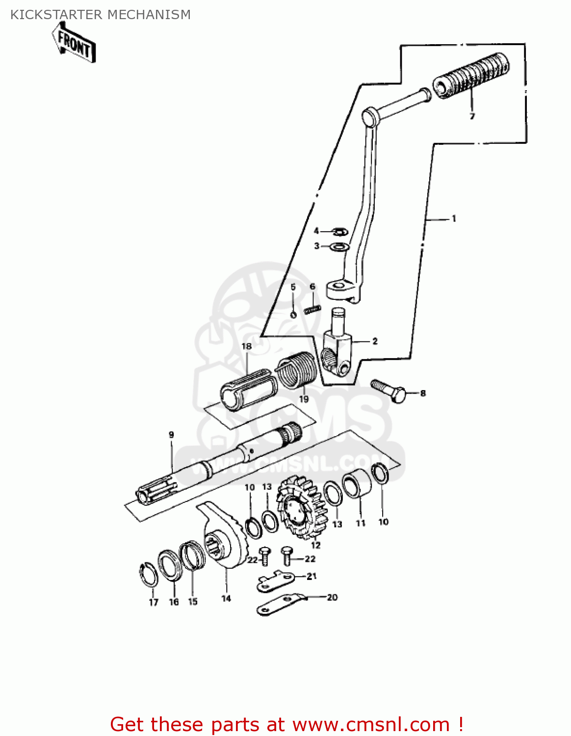 KICKSTARTER MECHANISM Z1 1973 USA CANADA
