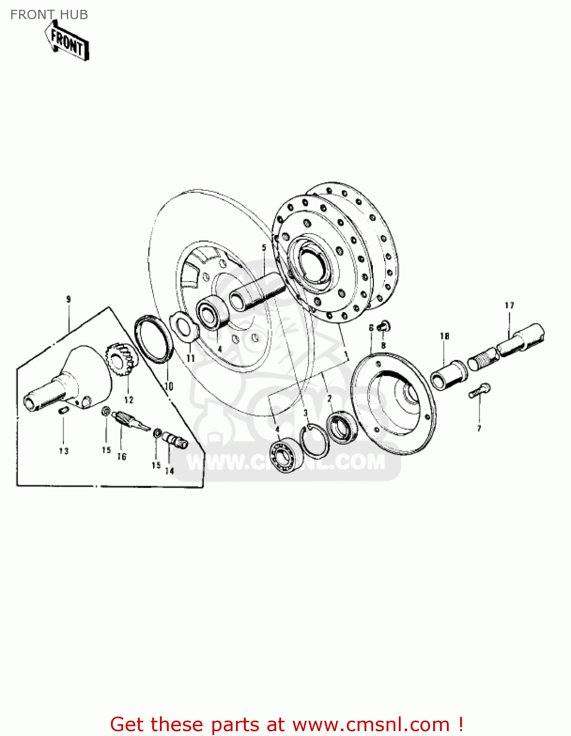 FRONT HUB Z1 1973 USA CANADA