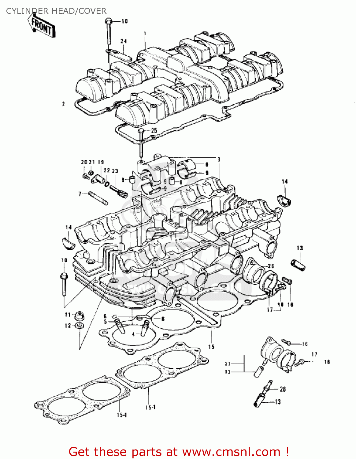 CYLINDER HEAD/COVER Z1 1973 USA CANADA