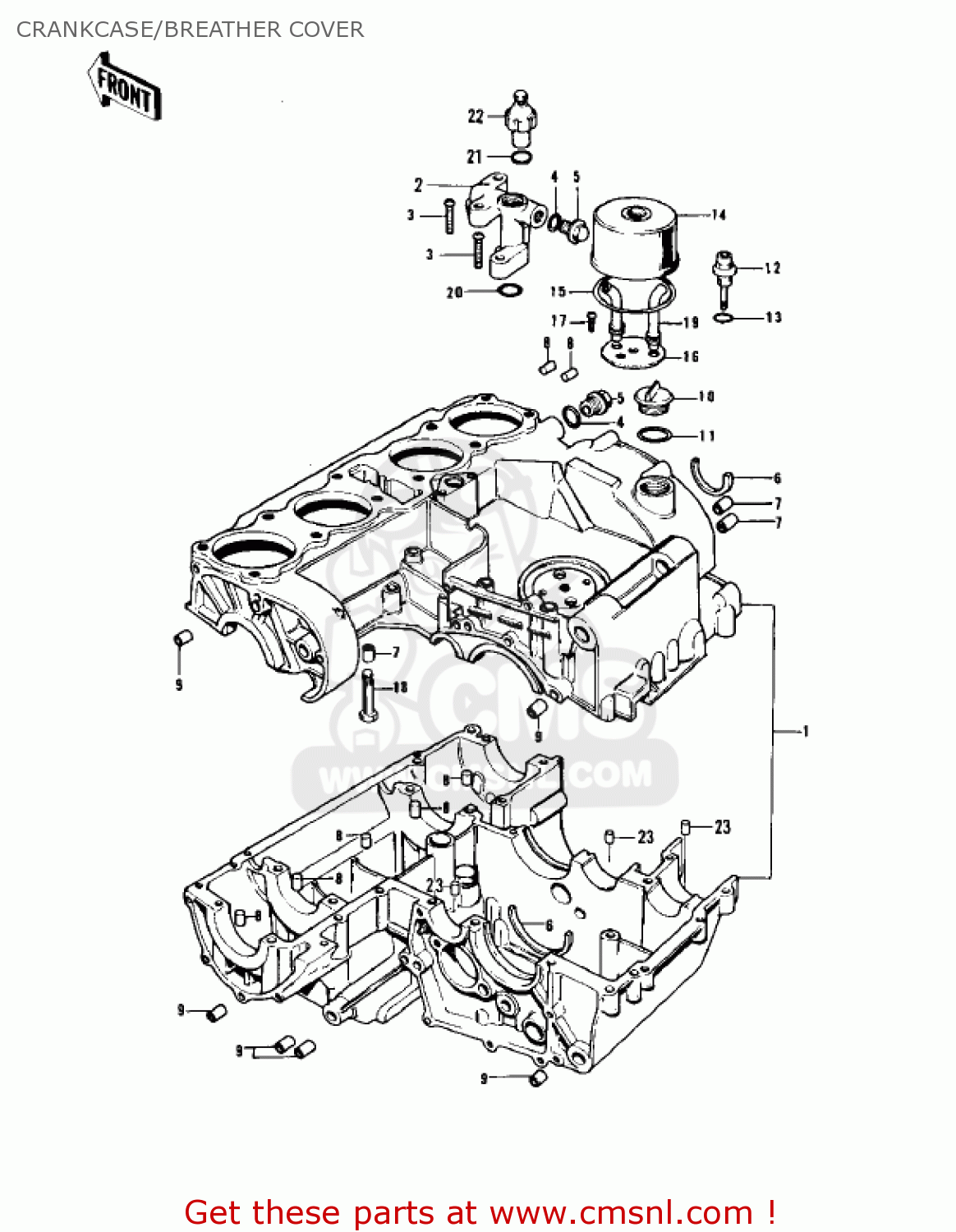 CRANKCASE/BREATHER COVER Z1 1973 USA CANADA
