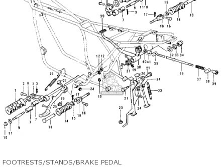 FOOTRESTS/STANDS/BRAKE PEDAL - Z1 1973 USA CANADA