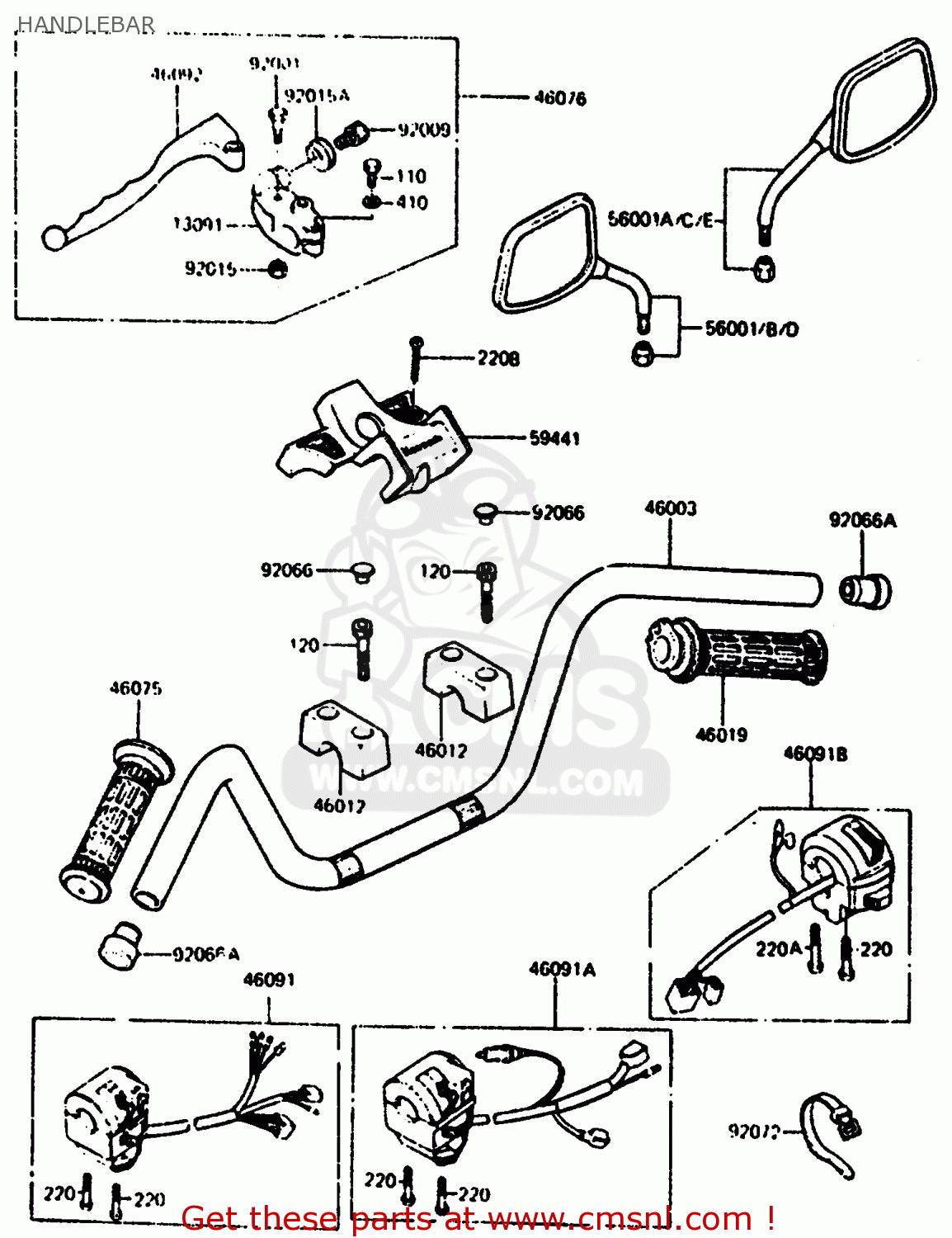 HANDLEBAR Z1000R2 1983 EUROPE UK IT NR SD ST