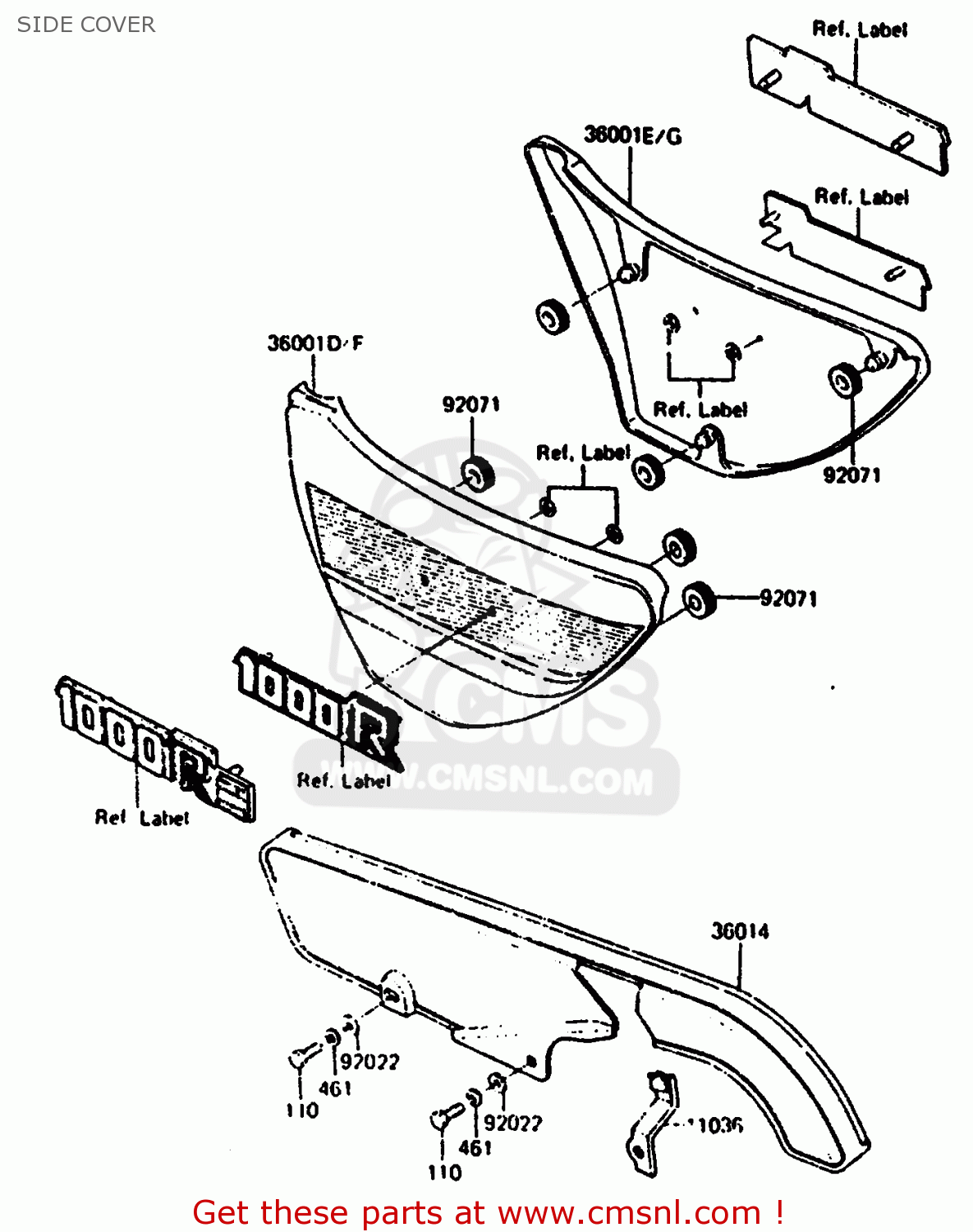 SIDE COVER Z1000R2 1983 EUROPE UK IT NR SD ST