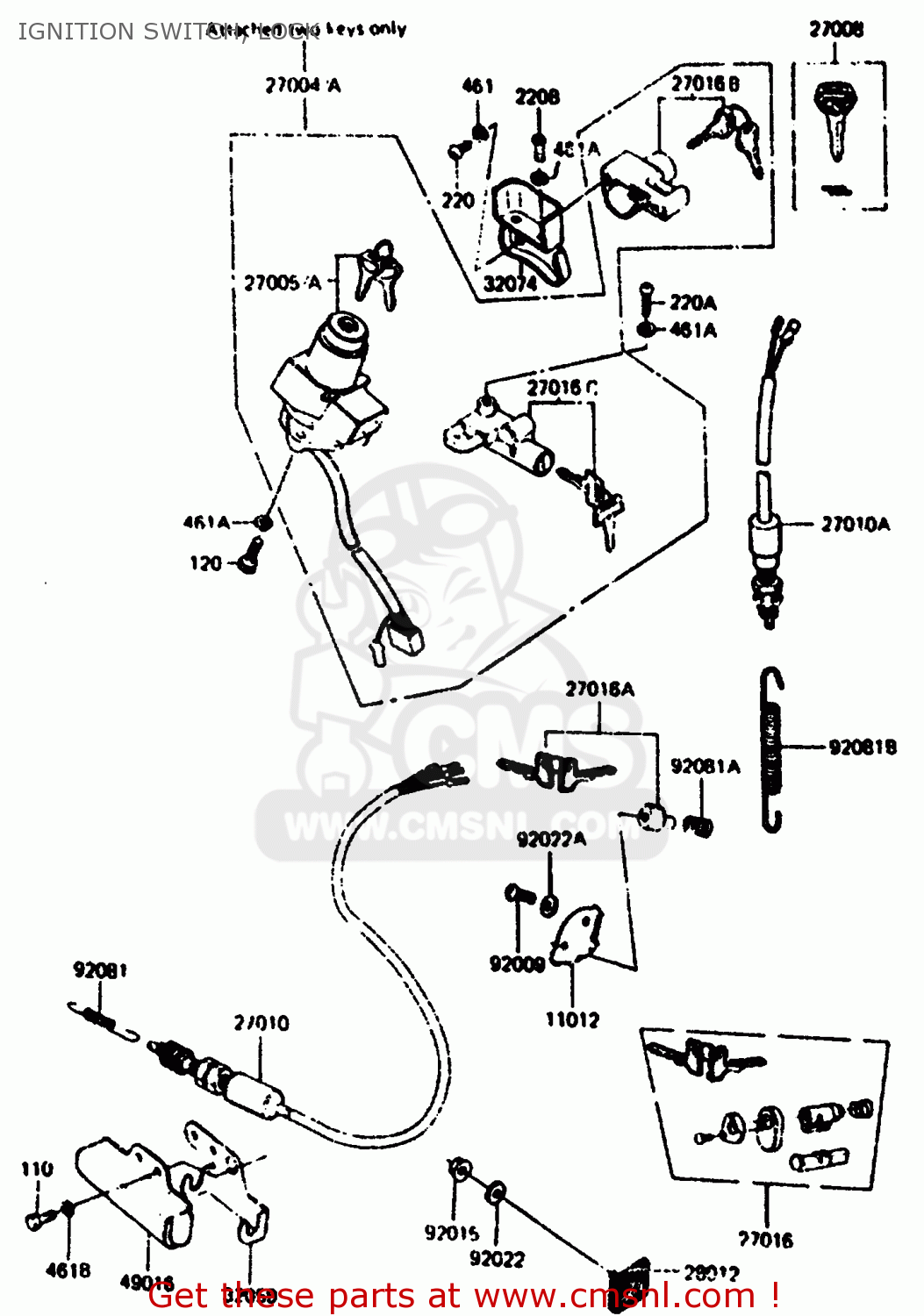 IGNITION SWITCH, LOCK Z1000R2 1983 EUROPE UK IT NR SD ST
