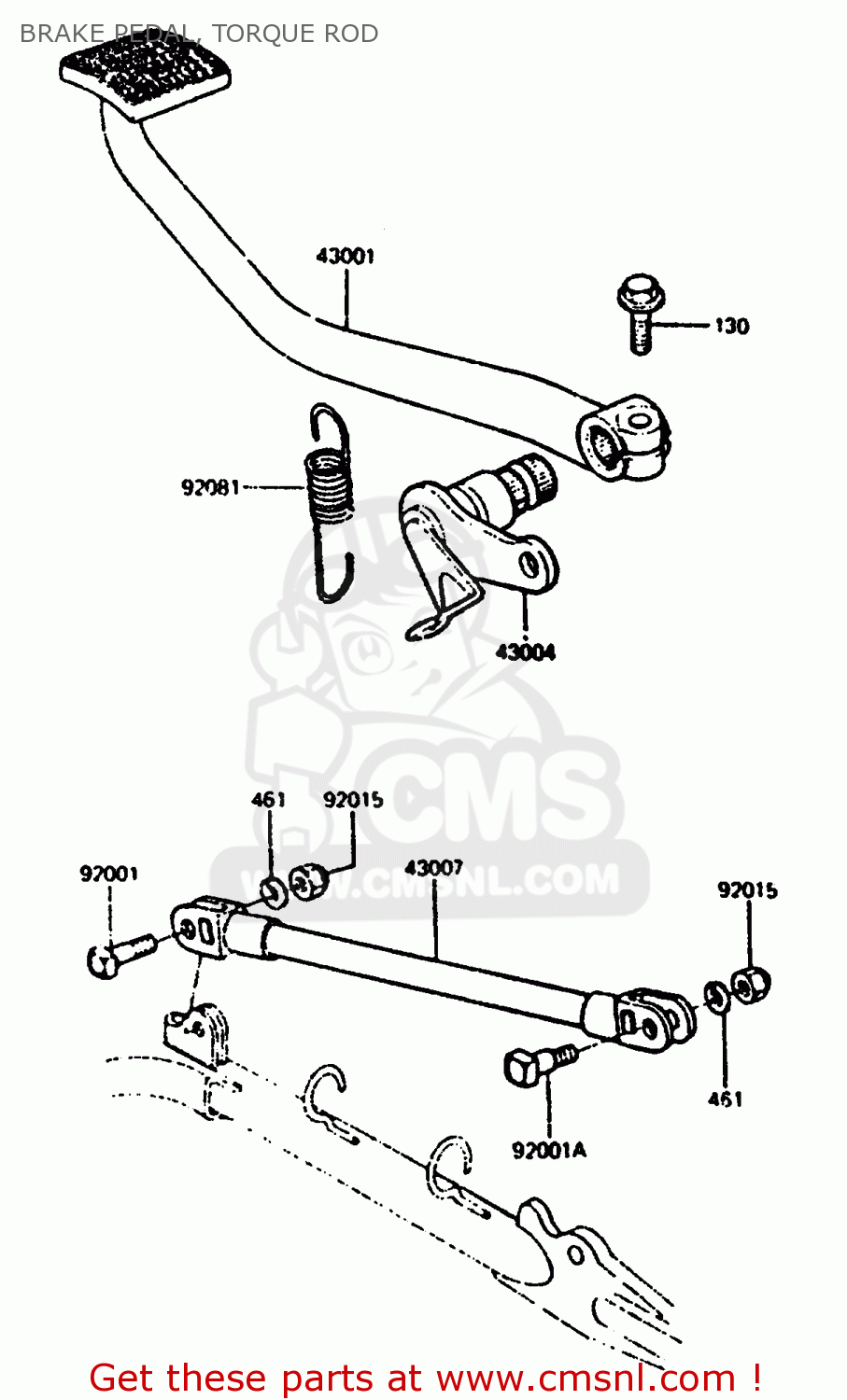 BRAKE PEDAL, TORQUE ROD Z1000R2 1983 EUROPE UK IT NR SD ST