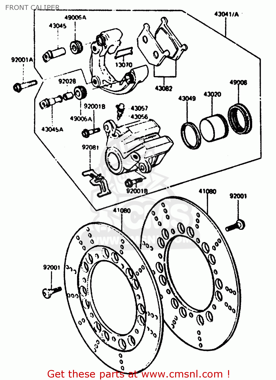 FRONT CALIPER Z1000R2 1983 EUROPE UK IT NR SD ST