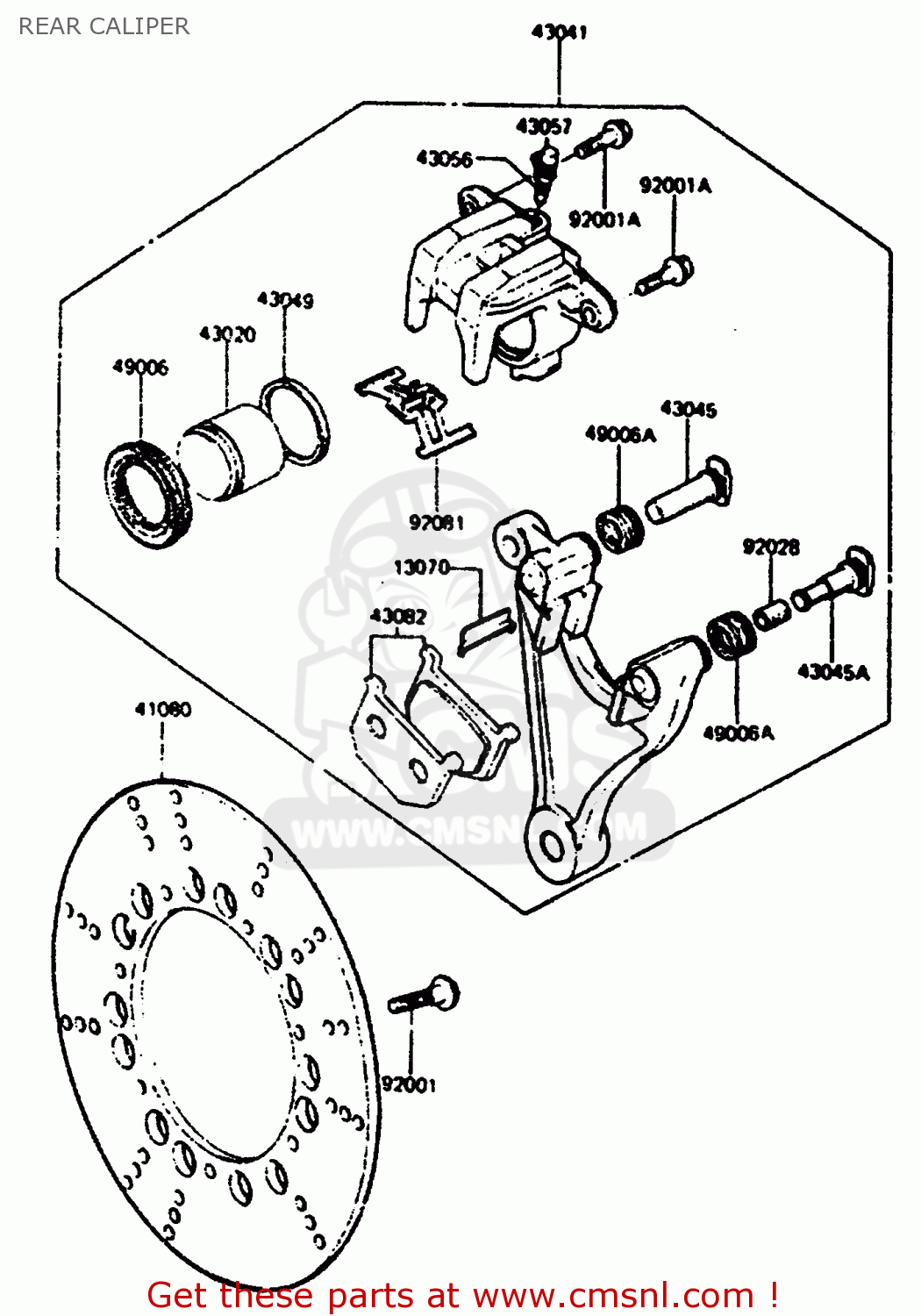 REAR CALIPER Z1000R2 1983 EUROPE UK IT NR SD ST