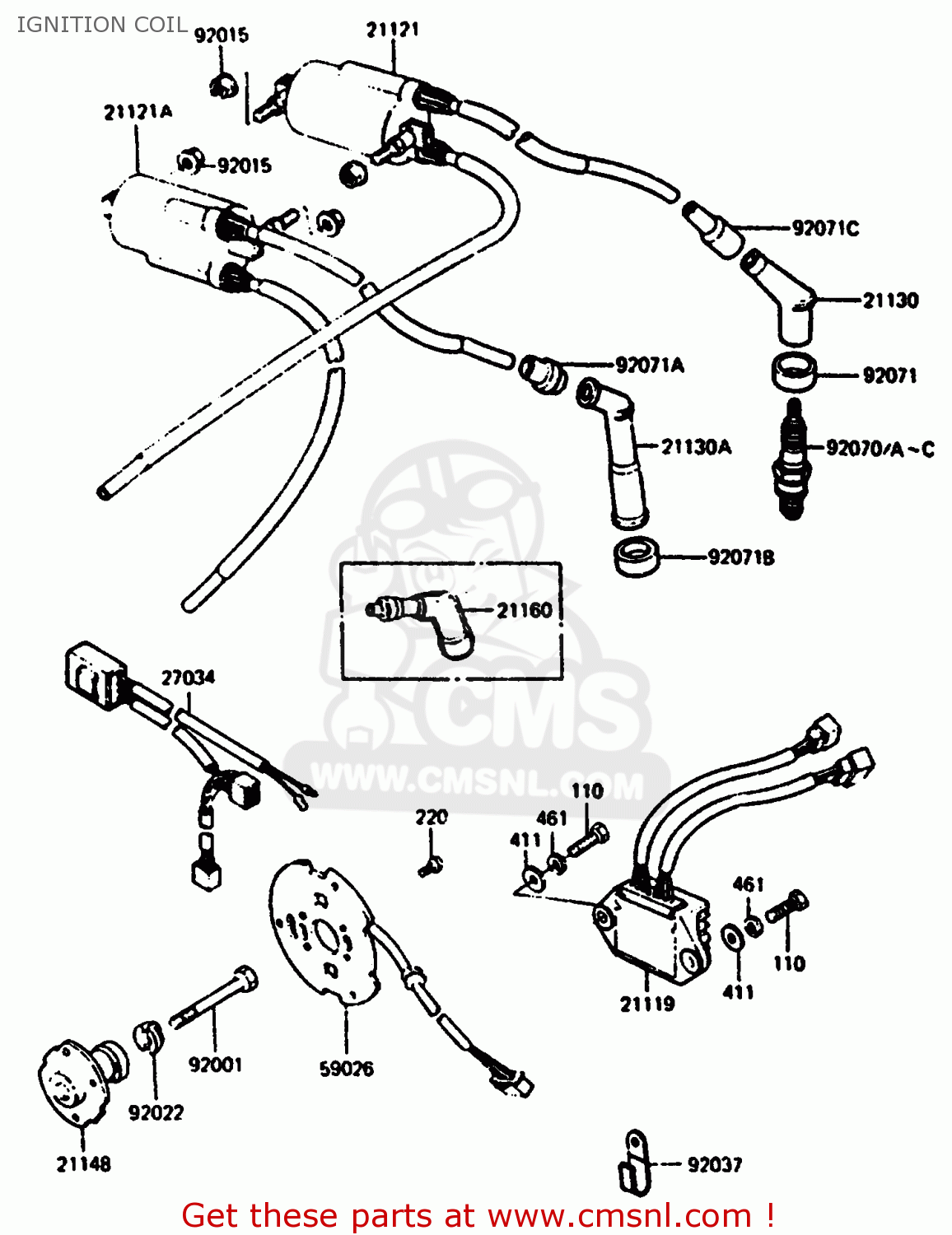 IGNITION COIL Z1000R2 1983 EUROPE UK IT NR SD ST