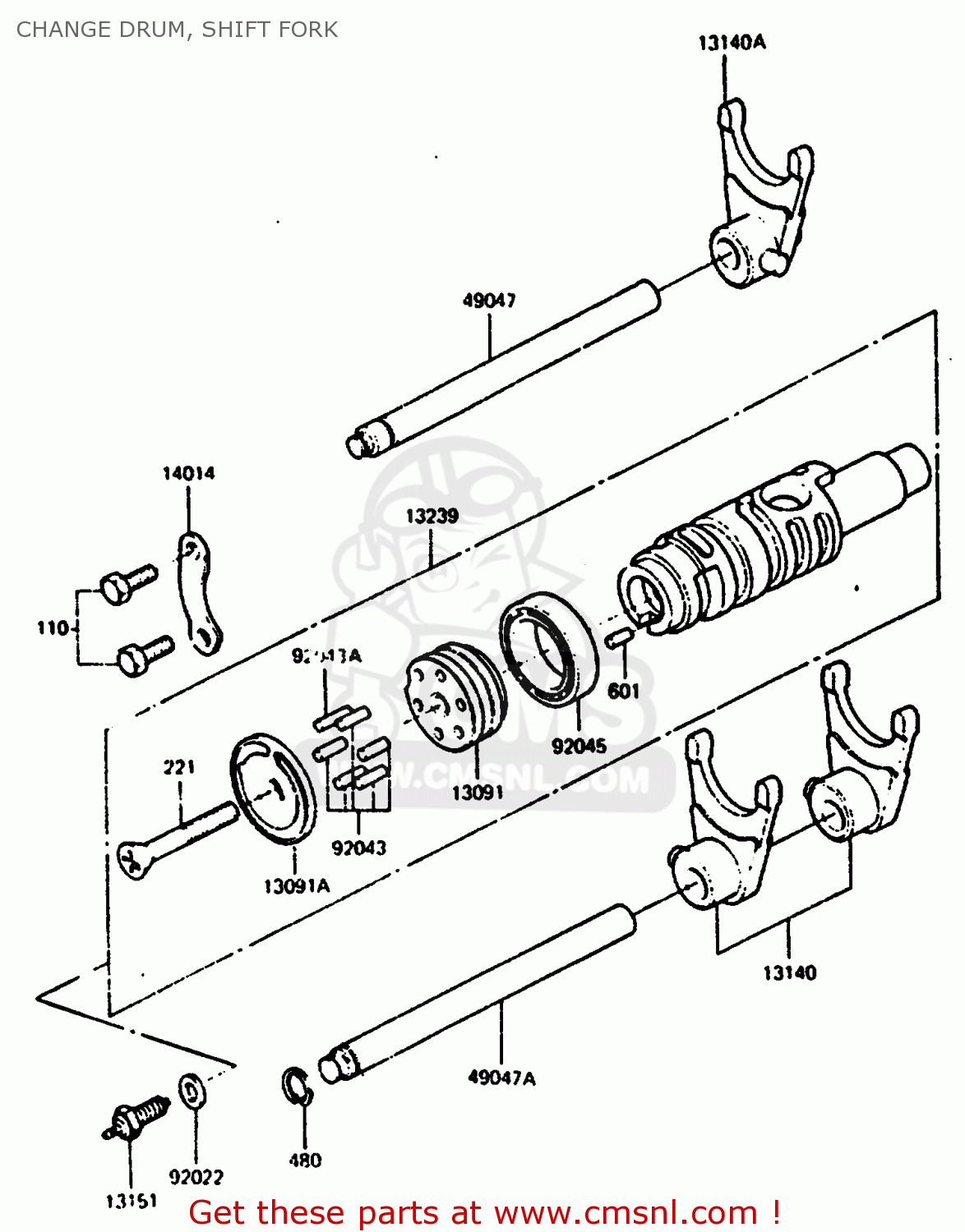 CHANGE DRUM, SHIFT FORK Z1000R2 1983 EUROPE UK IT NR SD ST
