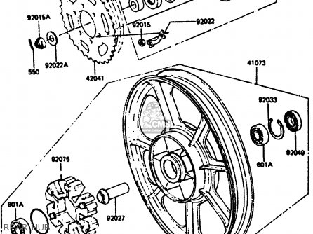 REAR HUB - Z1000R2 1983 EUROPE UK IT NR SD ST