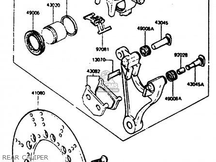 REAR CALIPER - Z1000R2 1983 EUROPE UK IT NR SD ST