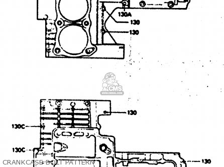 CRANKCASE BOLT PATTERN - Z1000R2 1983 EUROPE UK IT NR SD ST