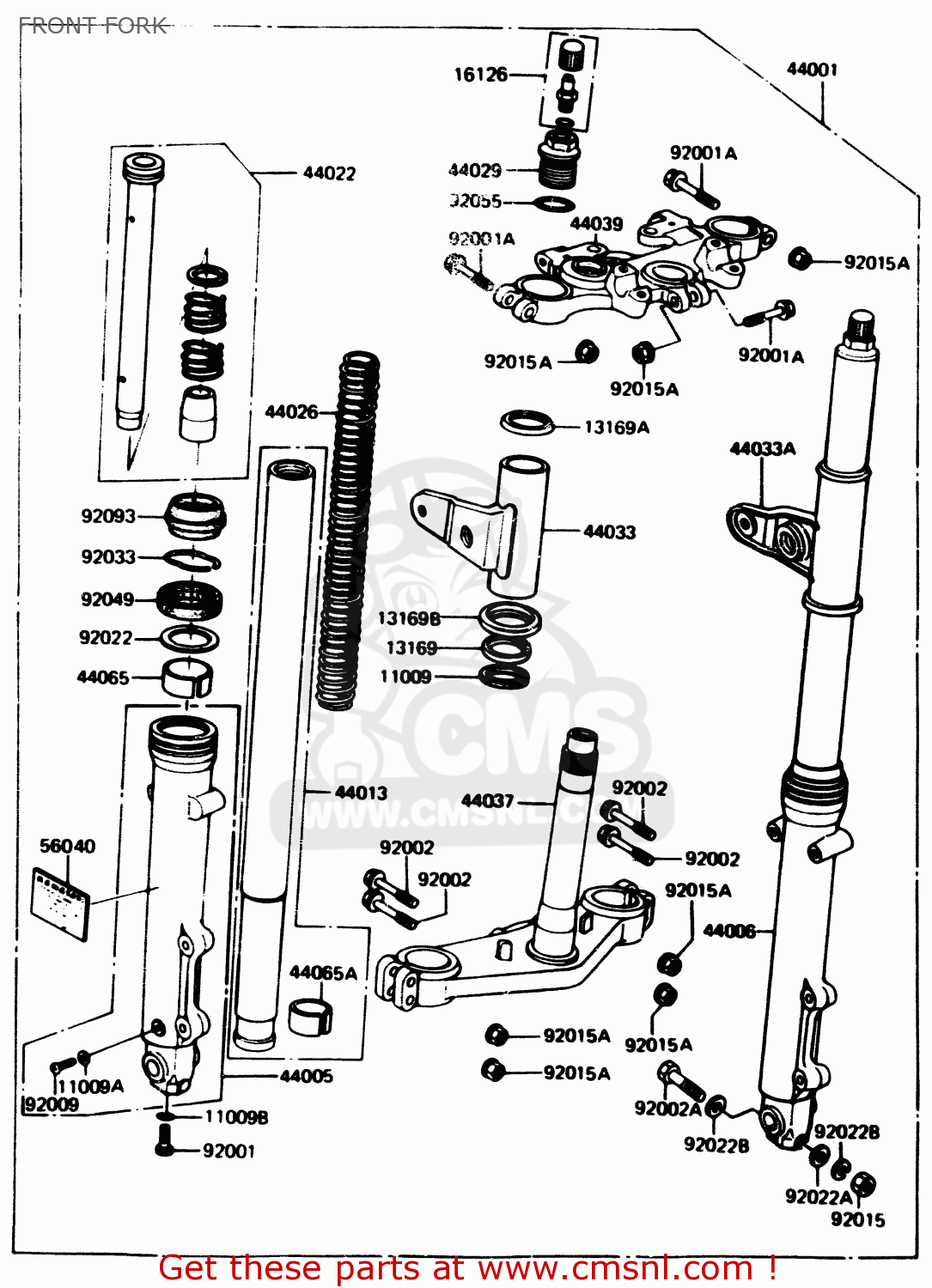 FRONT FORK Z1100R1 1984 EUROPE UK NR