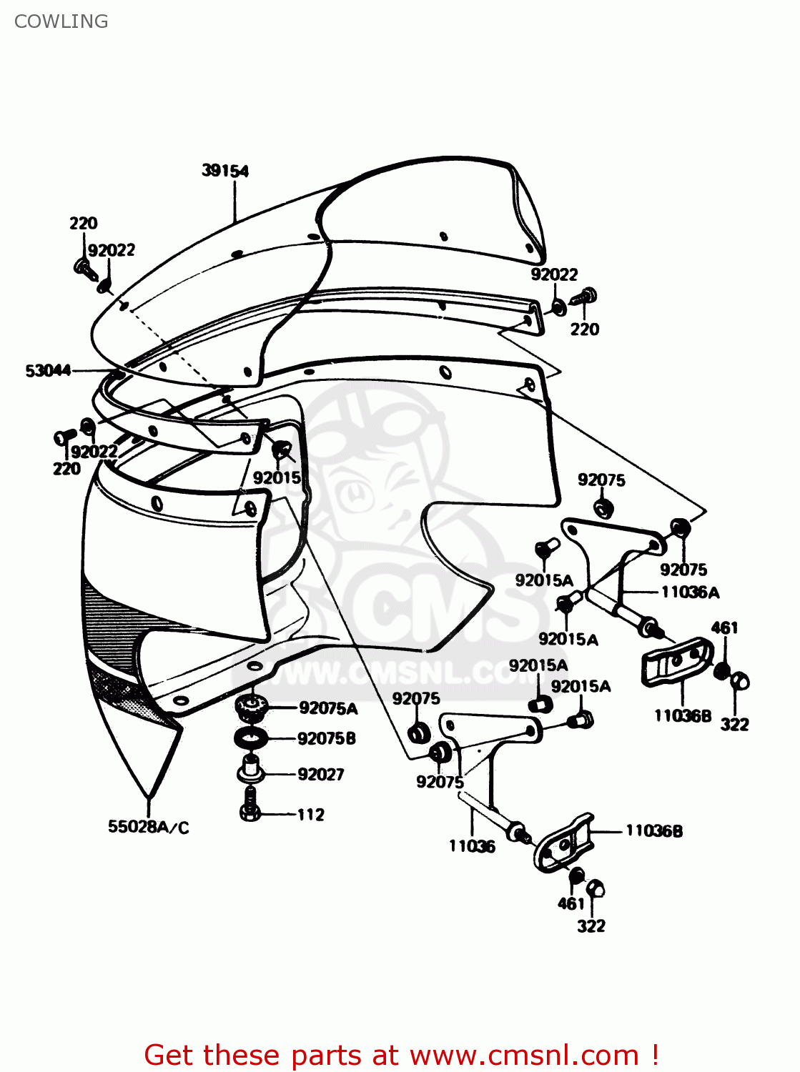 COWLING Z1100R1 1984 EUROPE UK NR