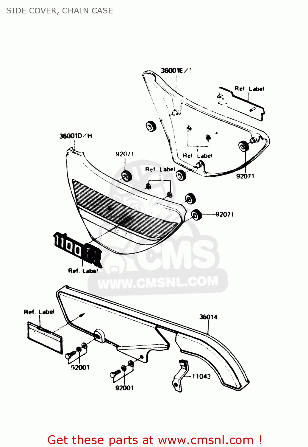 SIDE COVER, CHAIN CASE Z1100R1 1984 EUROPE UK NR