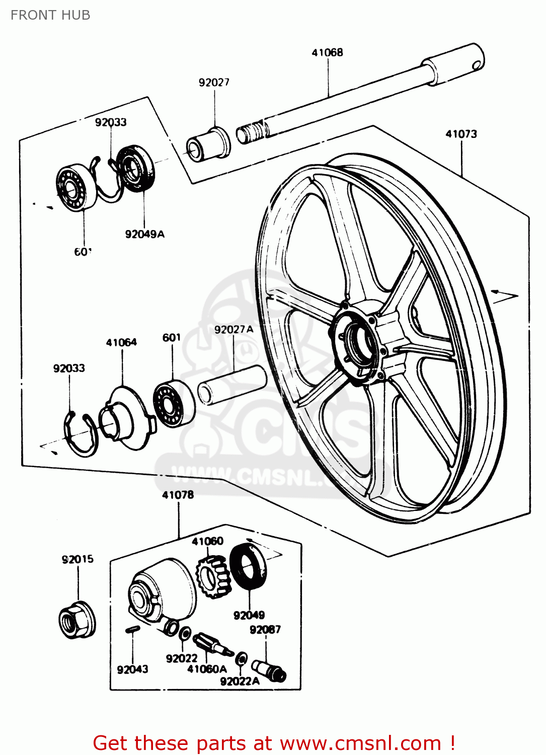 FRONT HUB Z1100R1 1984 EUROPE UK NR