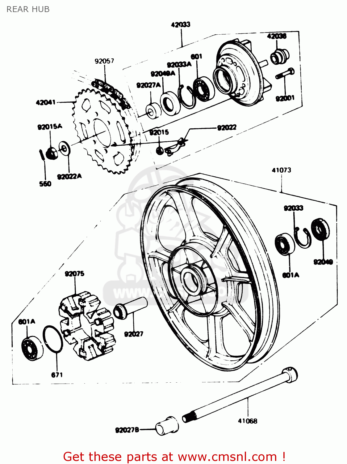 REAR HUB Z1100R1 1984 EUROPE UK NR