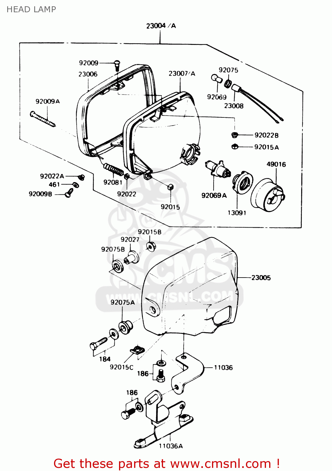 HEAD LAMP Z1100R1 1984 EUROPE UK NR