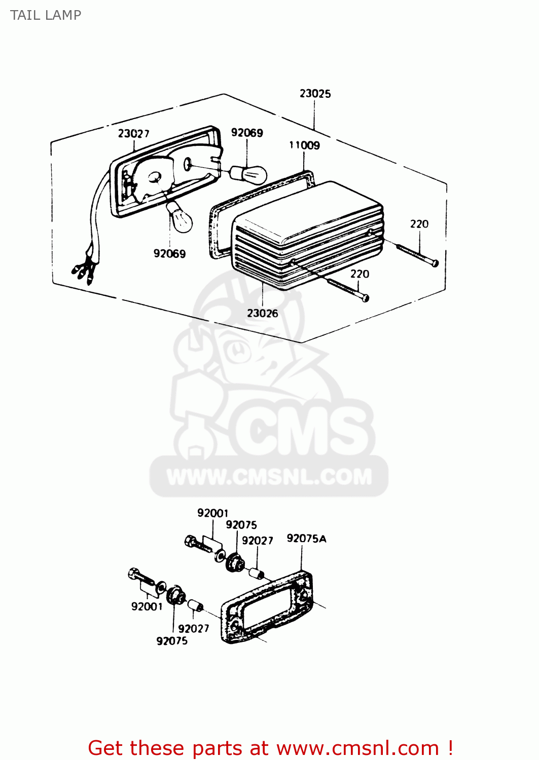 TAIL LAMP Z1100R1 1984 EUROPE UK NR