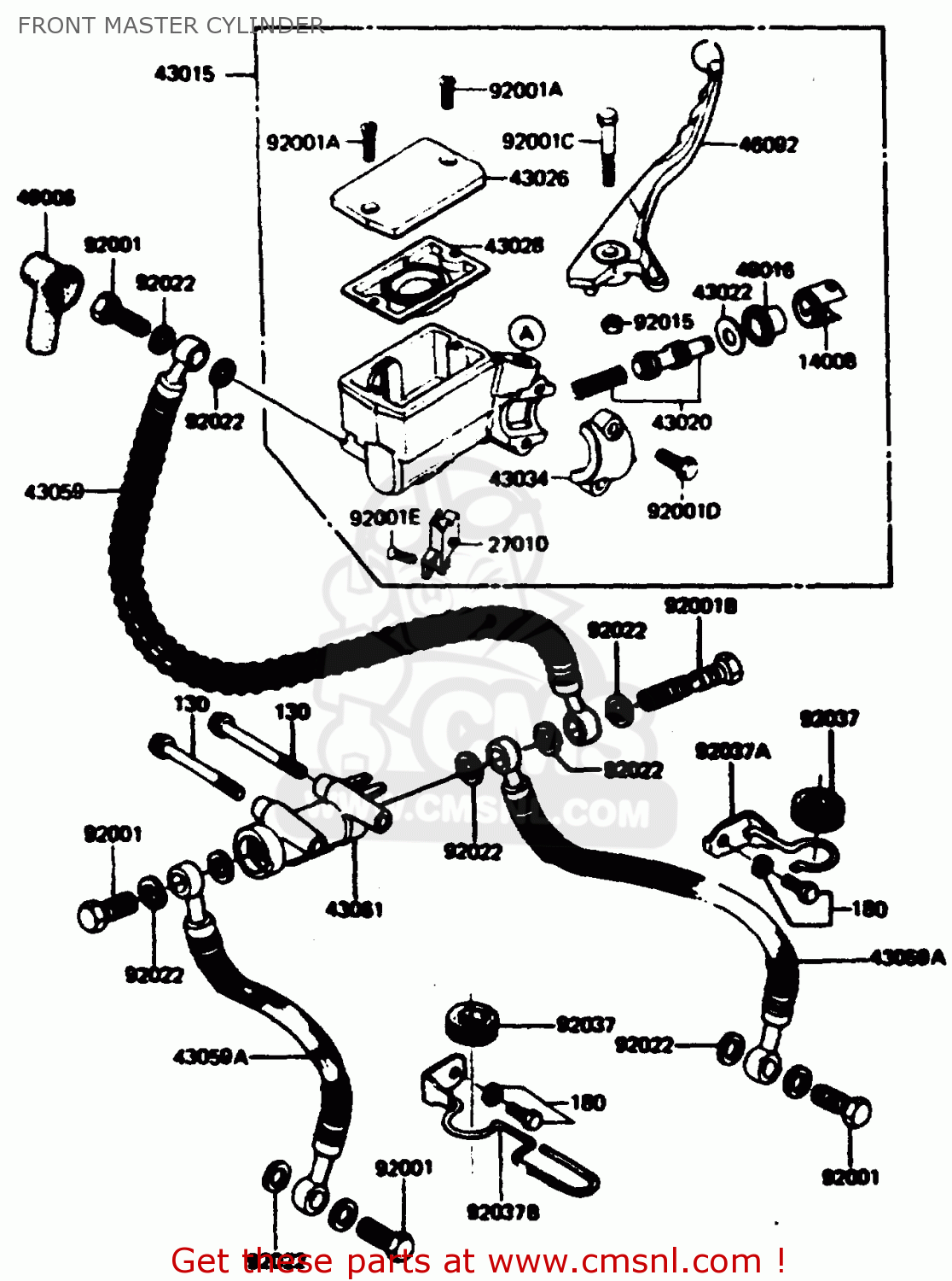 FRONT MASTER CYLINDER Z1100R1 1984 EUROPE UK NR