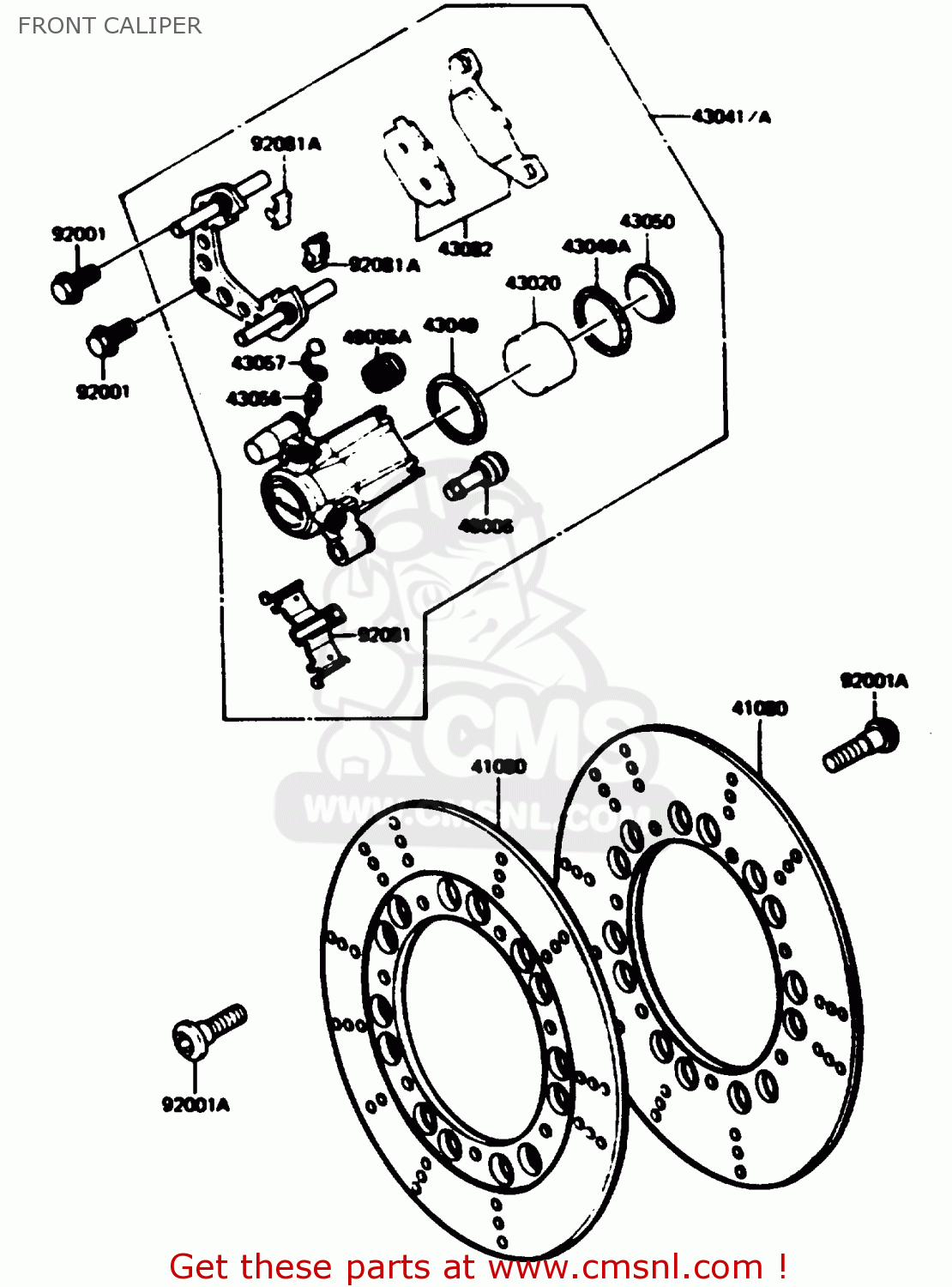 FRONT CALIPER Z1100R1 1984 EUROPE UK NR