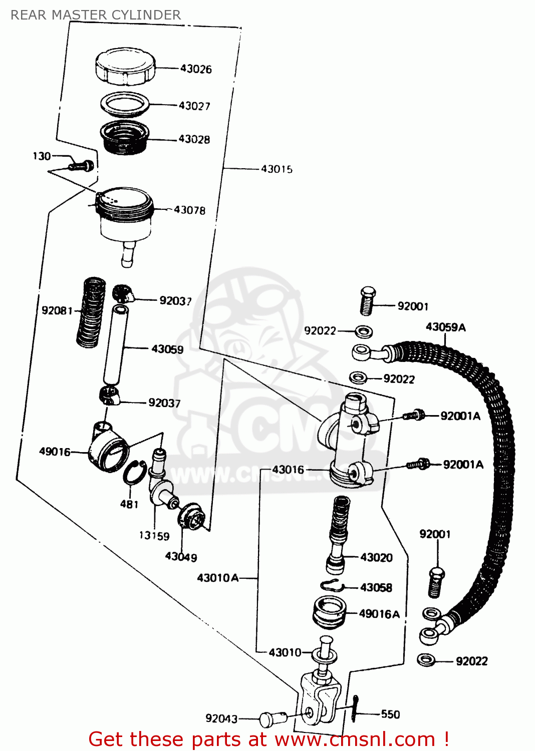 REAR MASTER CYLINDER Z1100R1 1984 EUROPE UK NR
