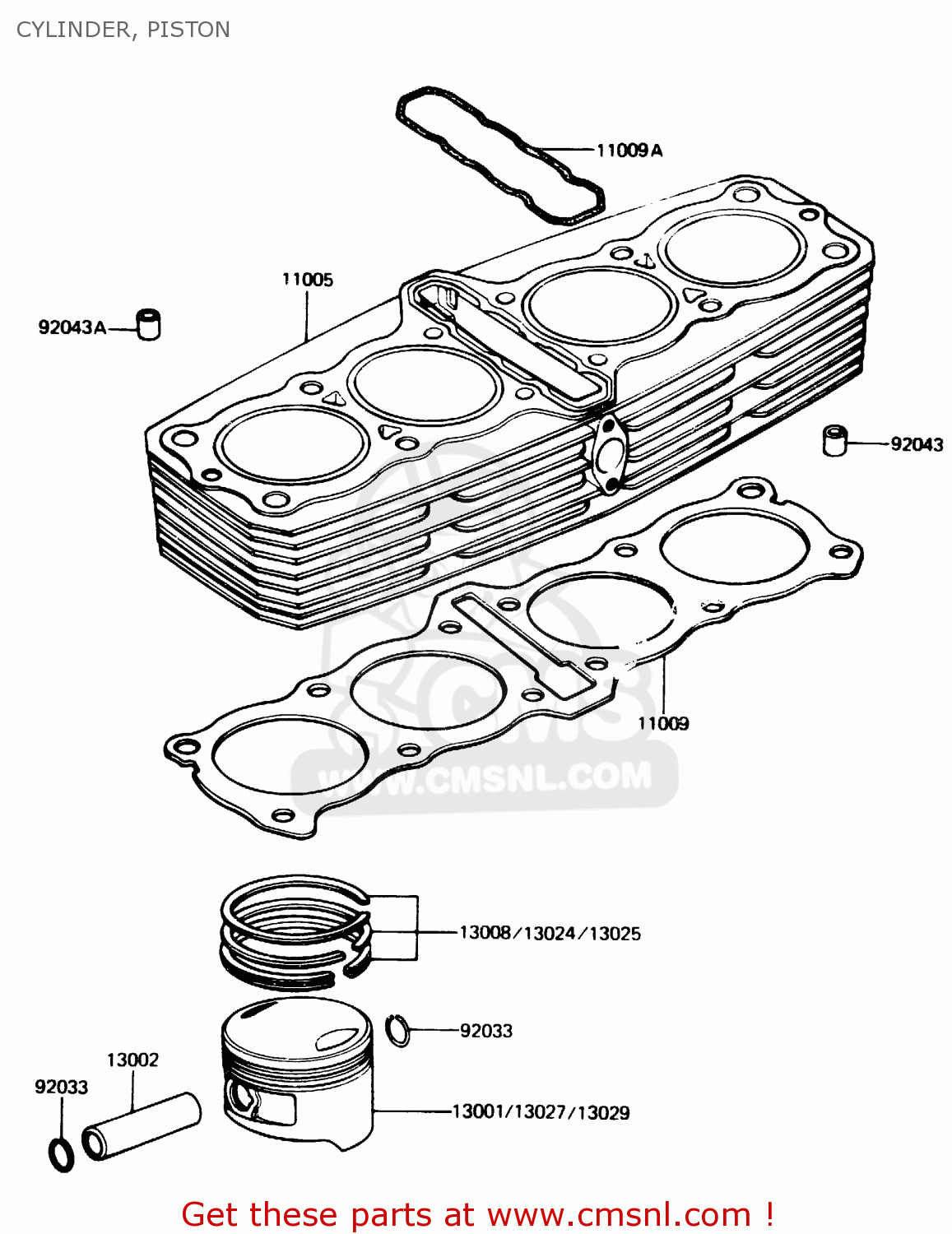 CYLINDER, PISTON Z1100R1 1984 EUROPE UK NR
