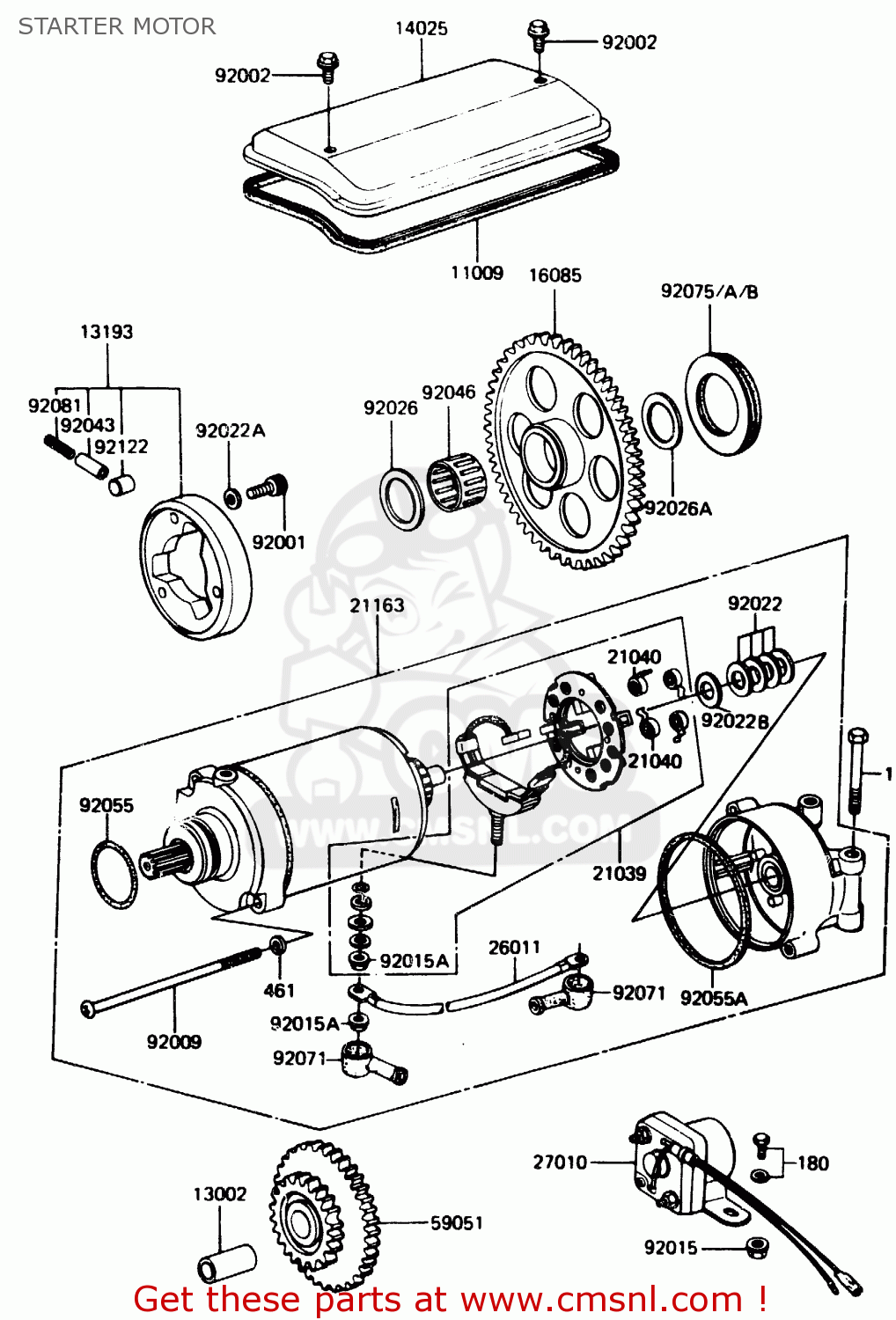 STARTER MOTOR Z1100R1 1984 EUROPE UK NR