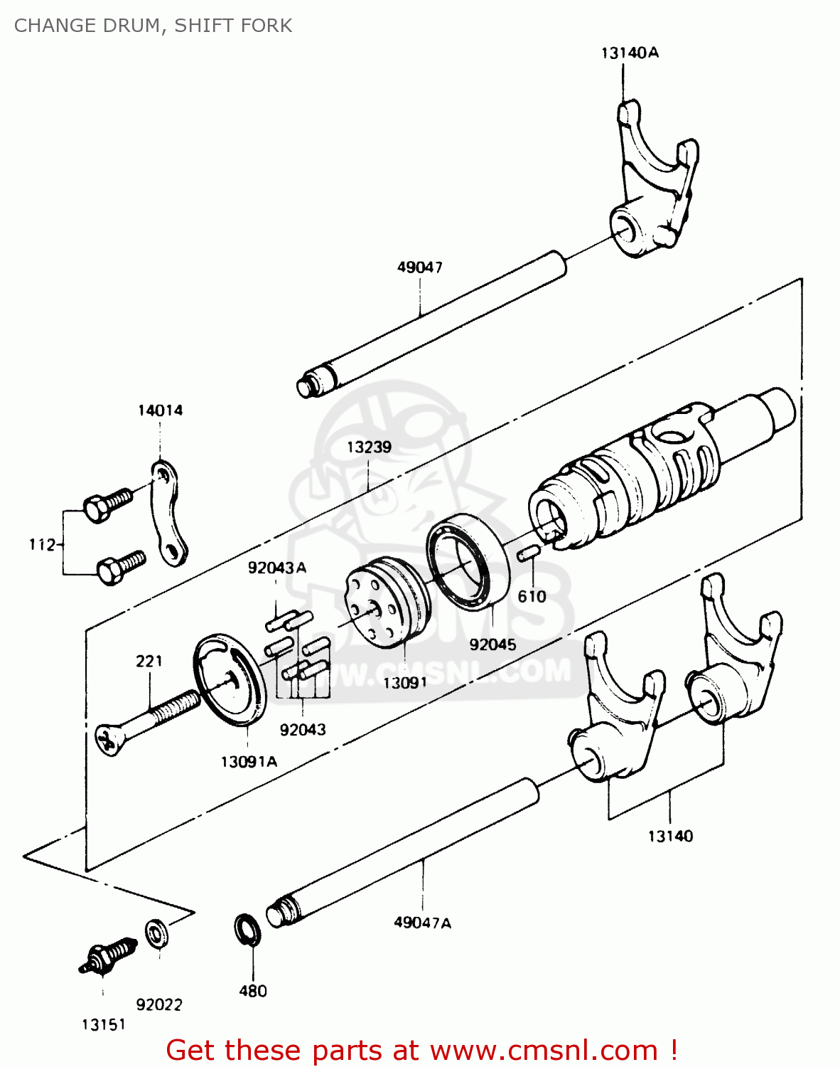 CHANGE DRUM, SHIFT FORK Z1100R1 1984 EUROPE UK NR