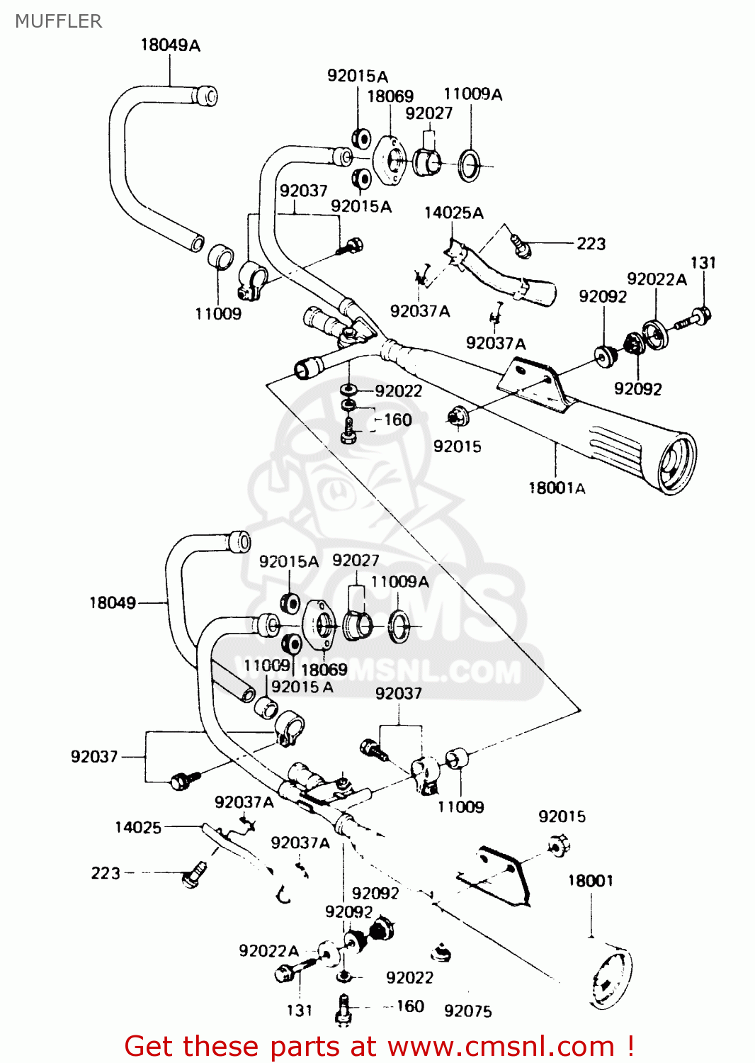 MUFFLER Z1100R1 1984 EUROPE UK NR