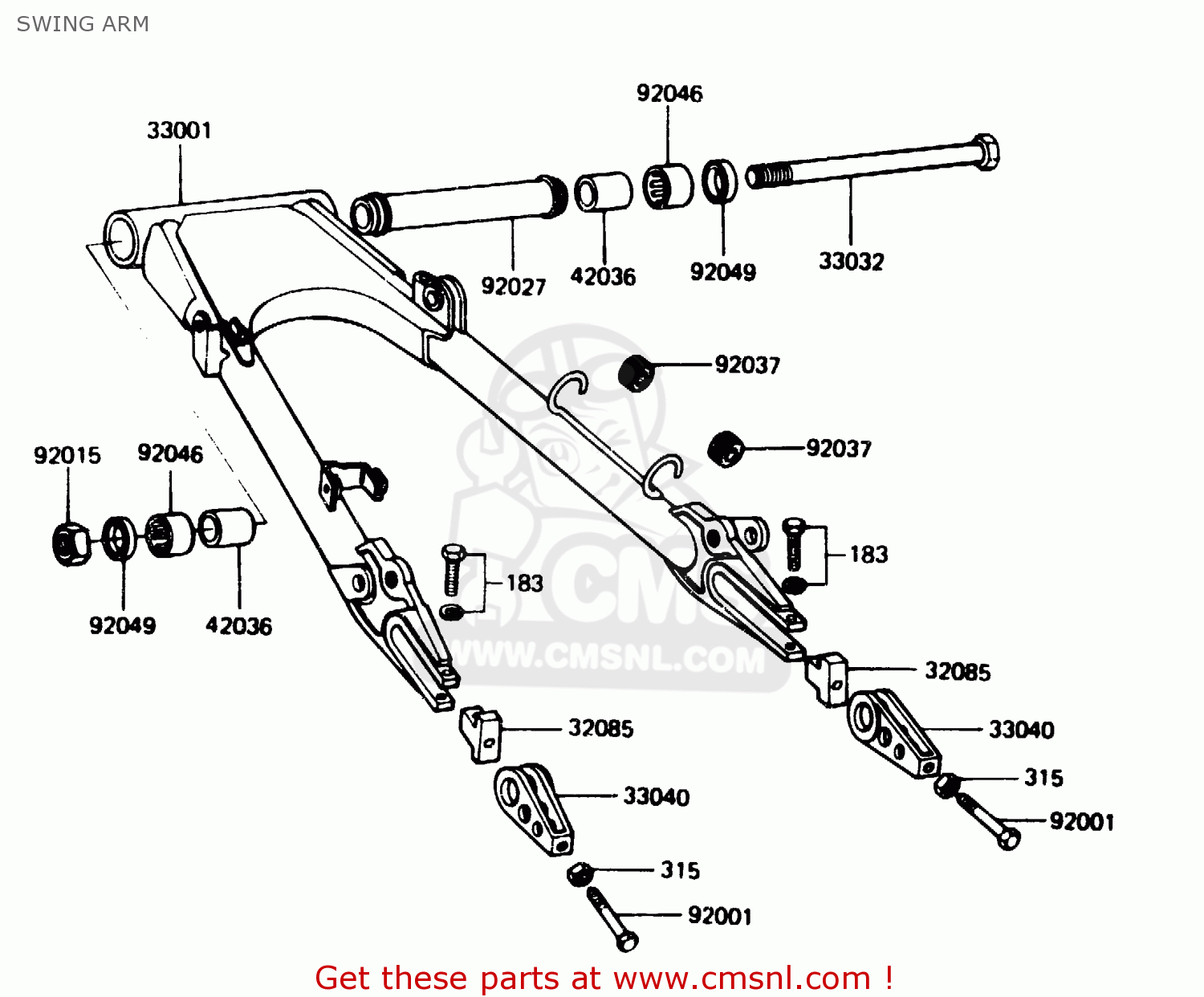 SWING ARM Z1100R1 1984 EUROPE UK NR