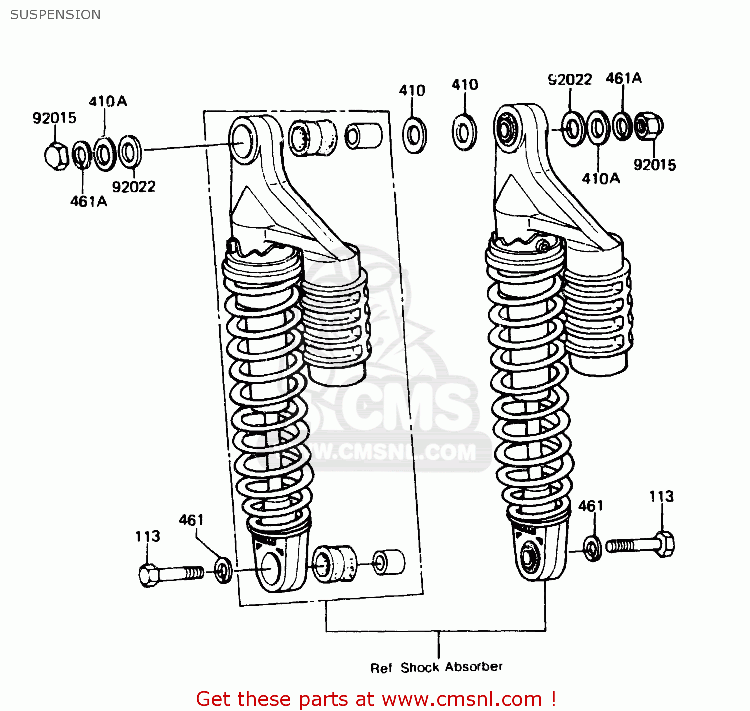 SUSPENSION Z1100R1 1984 EUROPE UK NR