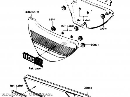SIDE COVER, CHAIN CASE - Z1100R1 1984 EUROPE UK NR