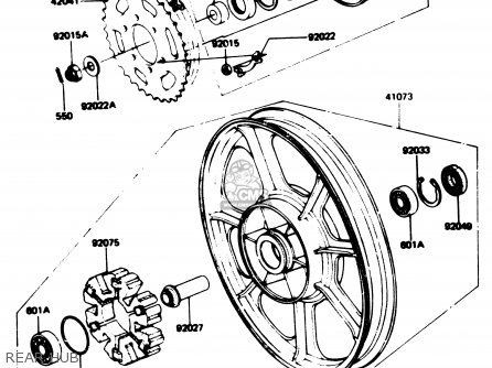 REAR HUB - Z1100R1 1984 EUROPE UK NR
