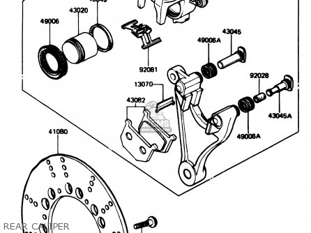 REAR CALIPER - Z1100R1 1984 EUROPE UK NR