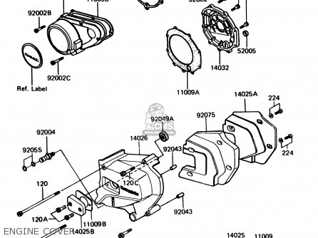 ENGINE COVER - Z1100R1 1984 EUROPE UK NR