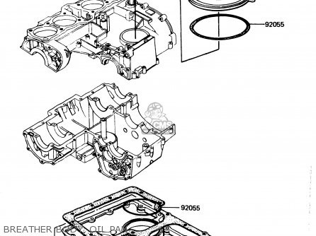 BREATHER BODY, OIL PAN - Z1100R1 1984 EUROPE UK NR
