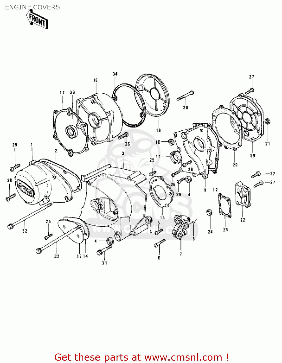 ENGINE COVERS Z1A 1974 USA CANADA