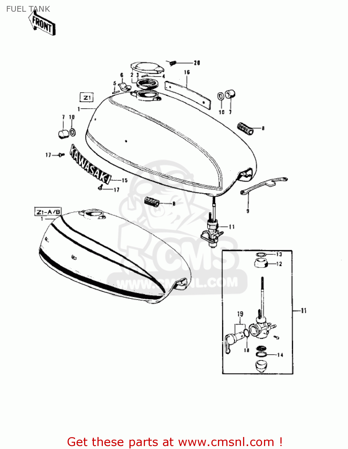 FUEL TANK Z1A 1974 USA CANADA