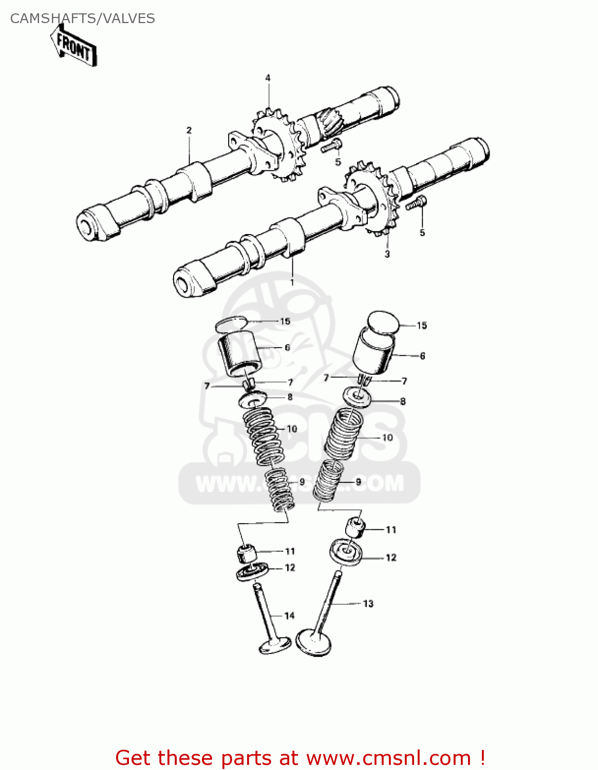 CAMSHAFTS/VALVES Z1A 1974 USA CANADA