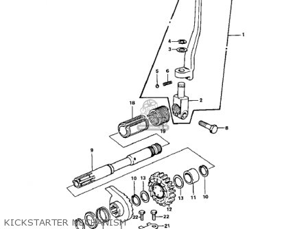 KICKSTARTER MECHANISM - Z1A 1974 USA CANADA