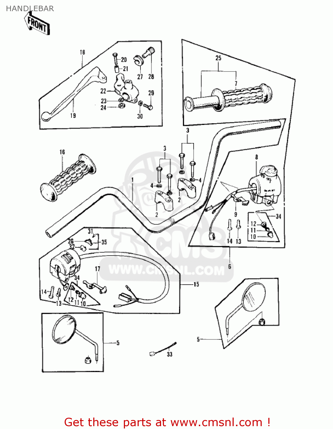 HANDLEBAR Z1B 1975 USA CANADA