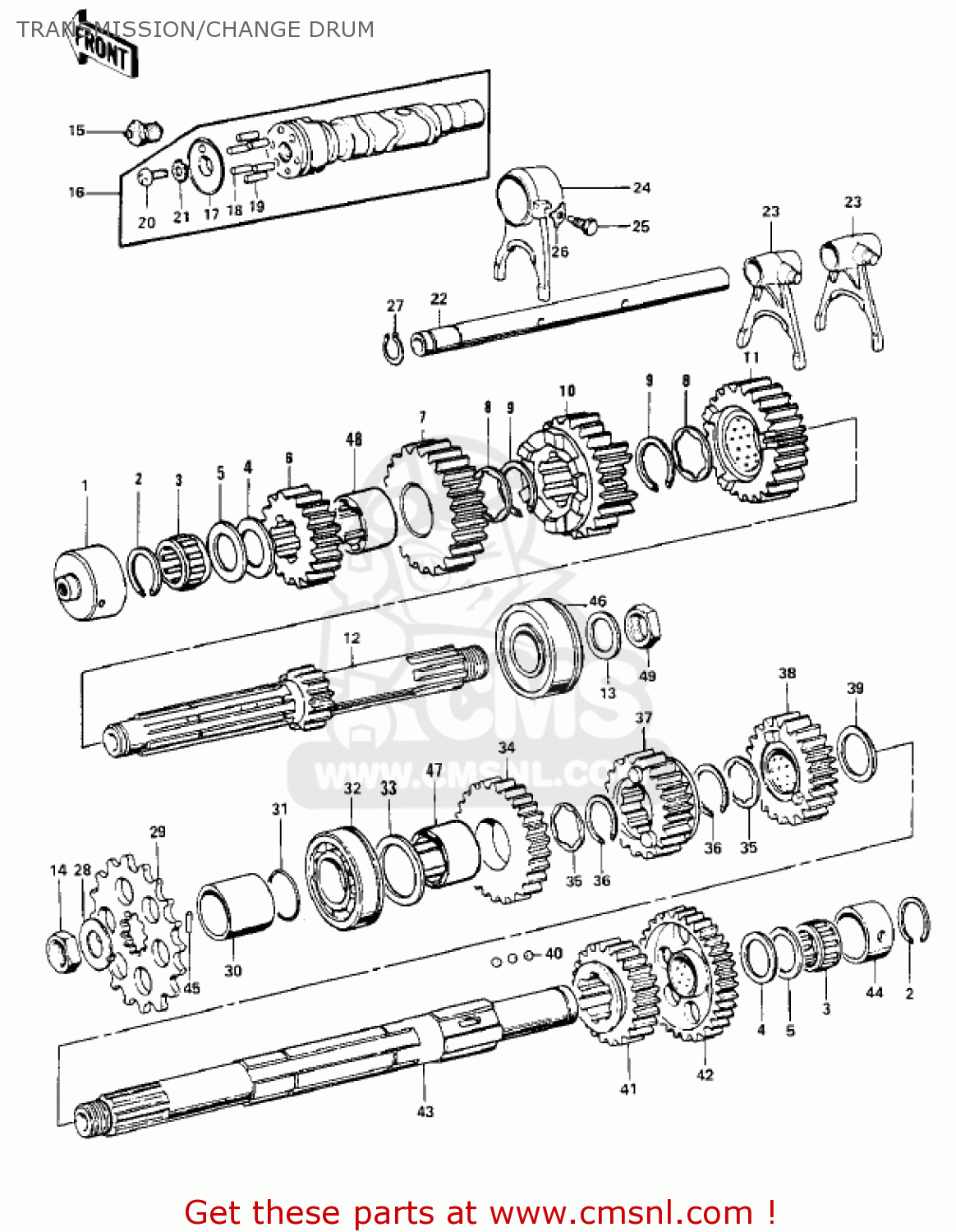 TRANSMISSION/CHANGE DRUM Z1B 1975 USA CANADA