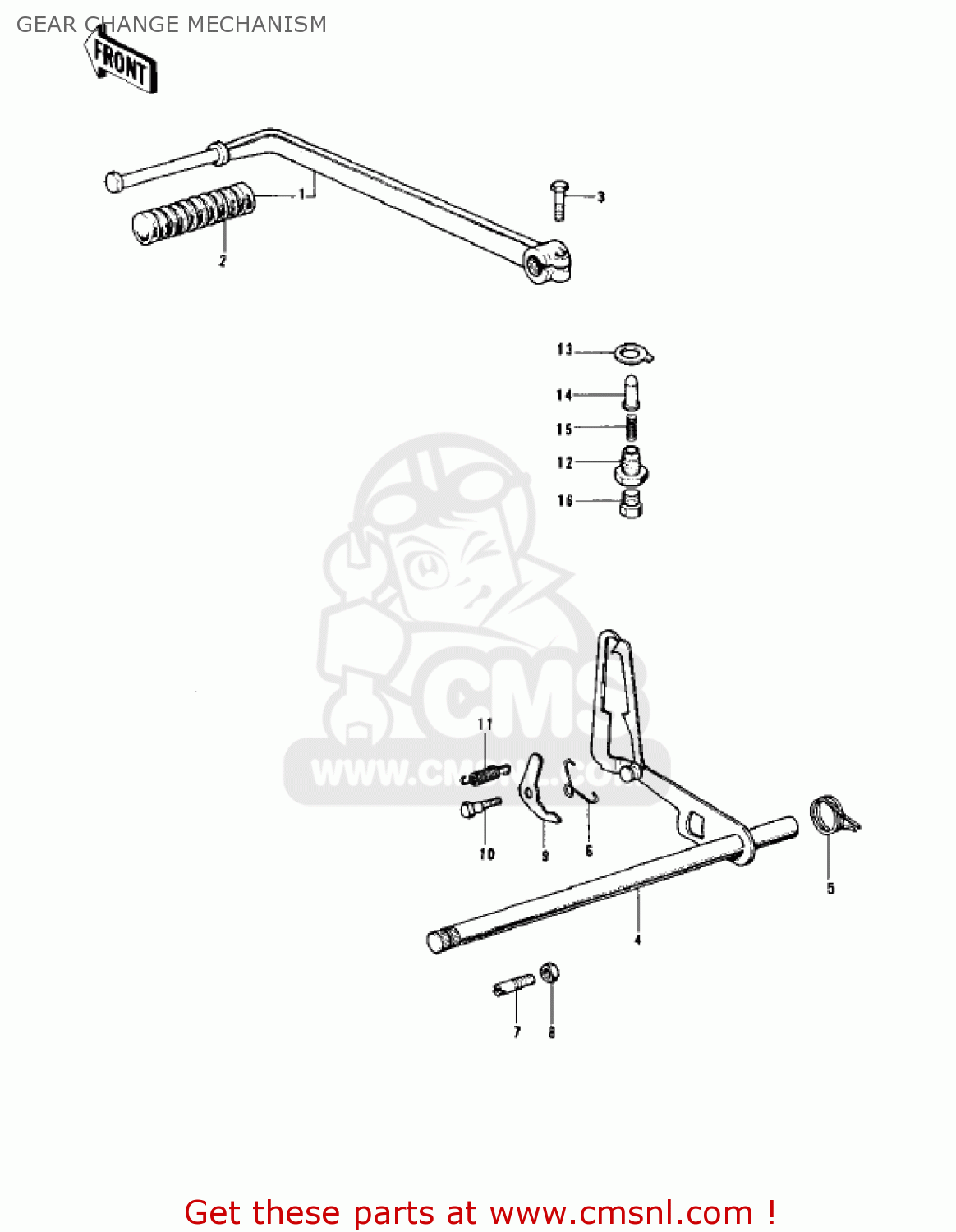 GEAR CHANGE MECHANISM Z1B 1975 USA CANADA