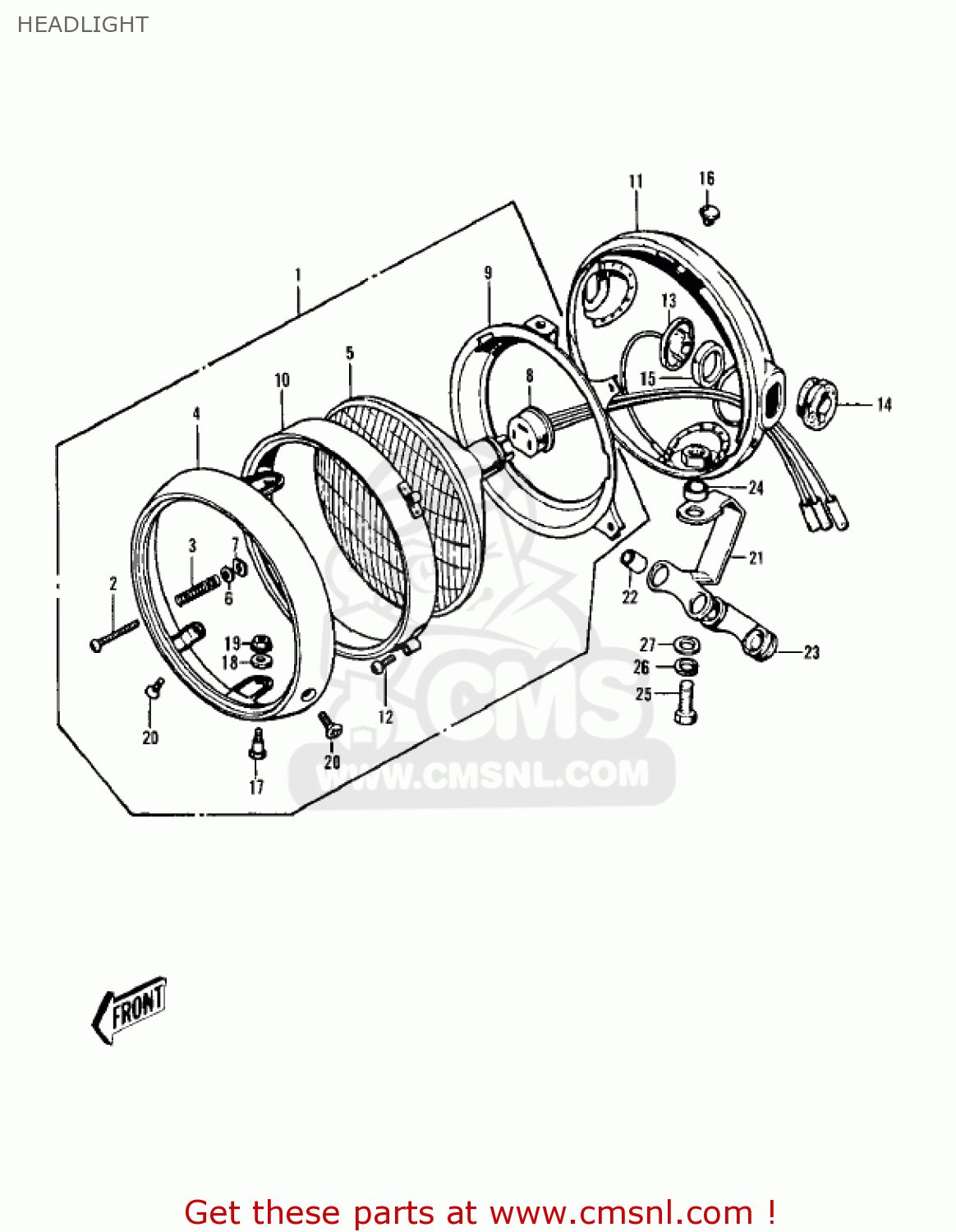 HEADLIGHT Z1B 1975 USA CANADA