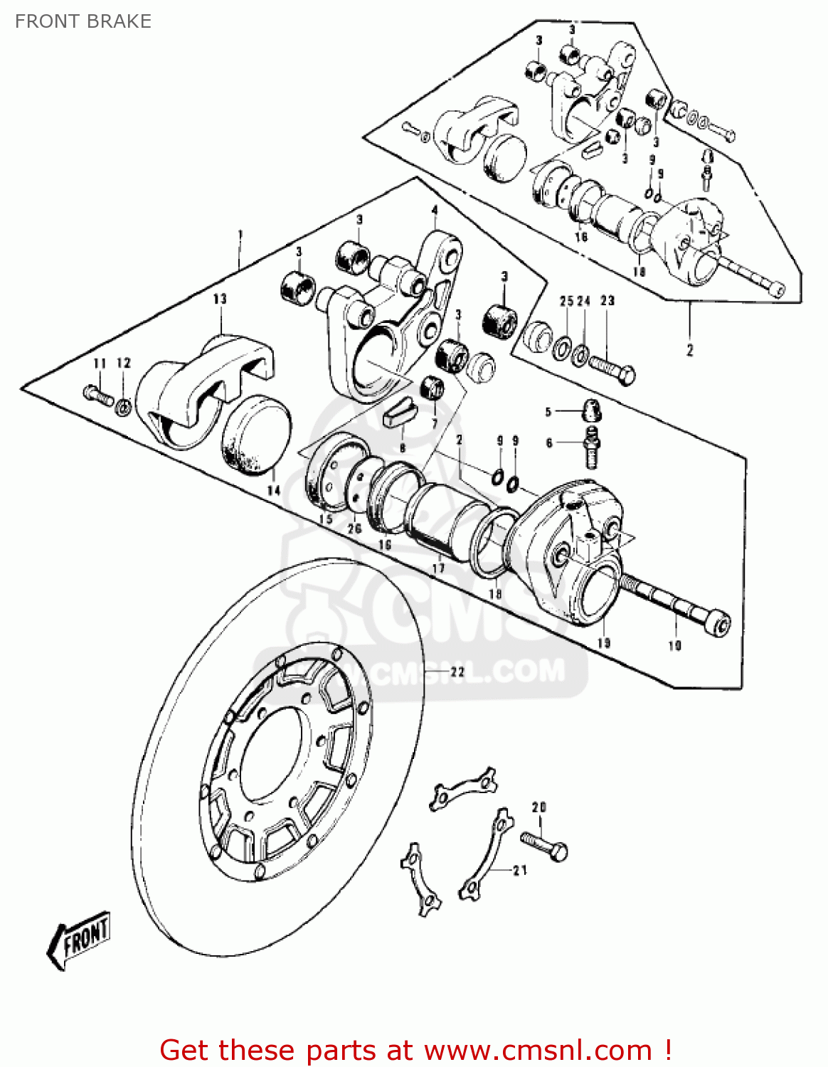 FRONT BRAKE Z1B 1975 USA CANADA
